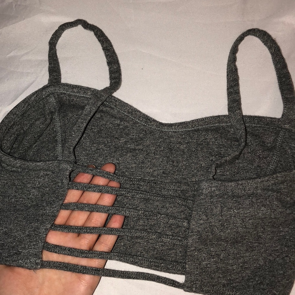 Grey slit back bralette